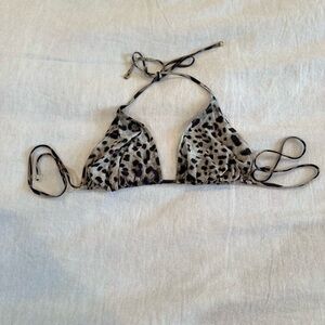 Dolce & Gabbana Leopard Print Triangle Bikini Top